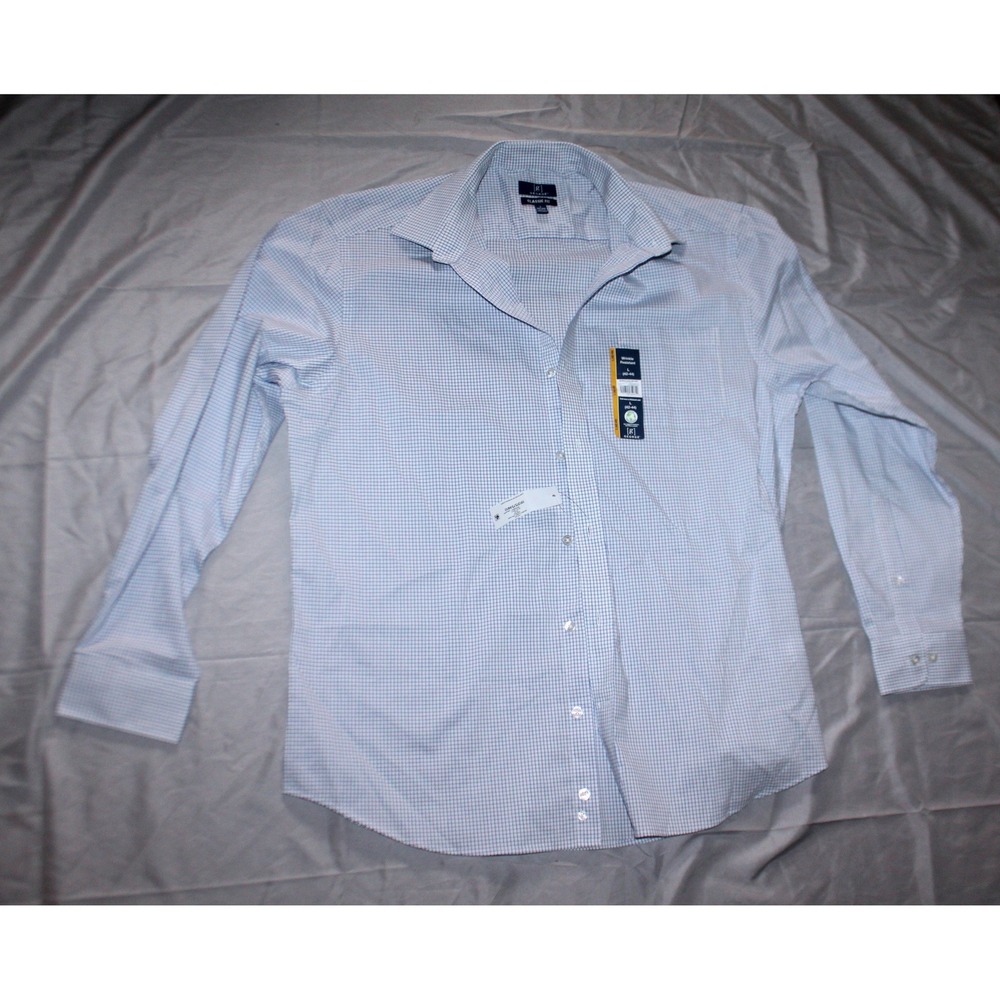 Men's George long sleeve button down blue check shirt size L(42-44)